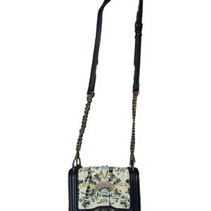 Rebecca Minkoff Mini Love Navy White Beaded Embellished Crossbody Bag
